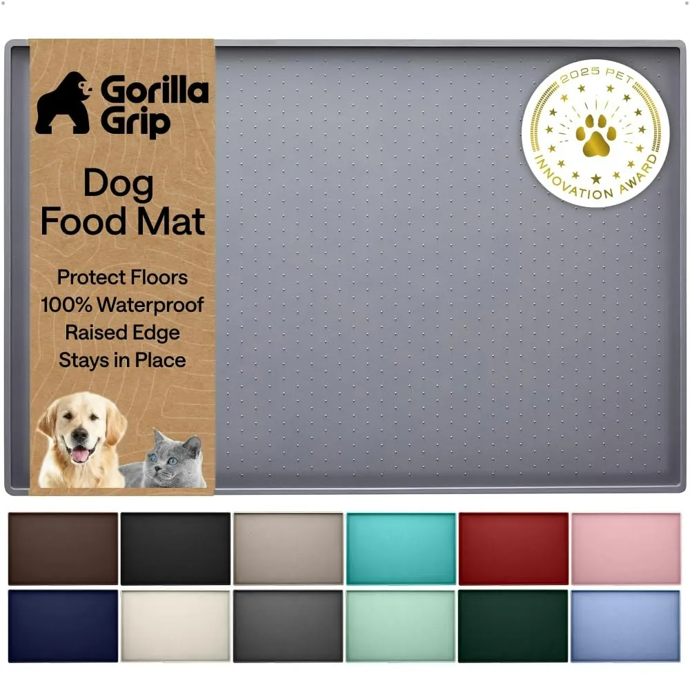 Gorilla Grip Waterproof Silicone 18.5" x 11.5" Dog Food Mat