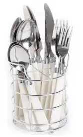 16-Piece Gibson Sensations II Stainless Steel Flatware Set with Wire Caddy