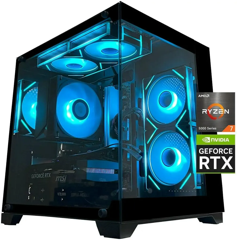 YAWYORE Ryzen 7 5700X RTX 5060 Gaming Desktop PC