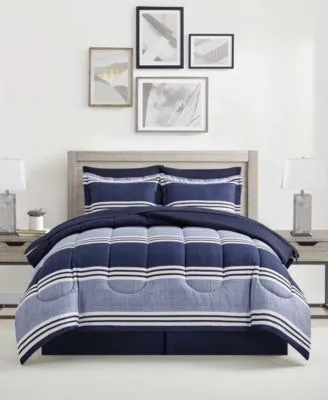 Sunham Aiden Striped 8-Pc. Comforter Set