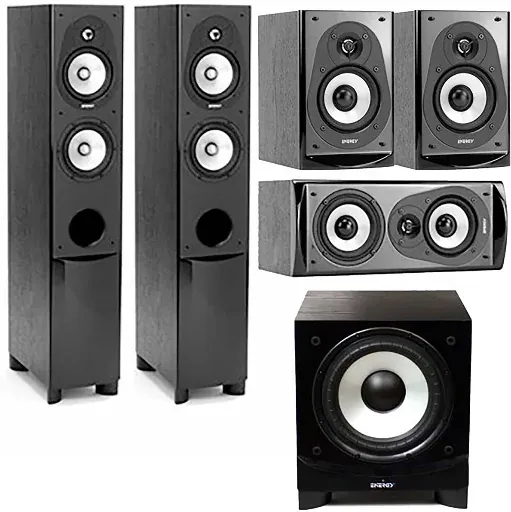 Energy Connoisseur 4.1 Home Theater Pack with 2x CF-30 Floors + CC-5 Center + CB-5 Bookshelves + ESW-C8 Sub
