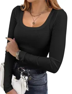 Ekouaer Women's Ribbed Slim Fit Top