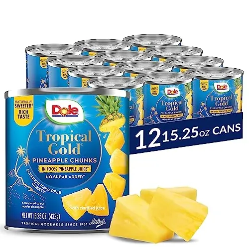 Dole Tropical Gold Canned Pineapple Chunks in 100% Juice 12-Ct 15.25-Oz