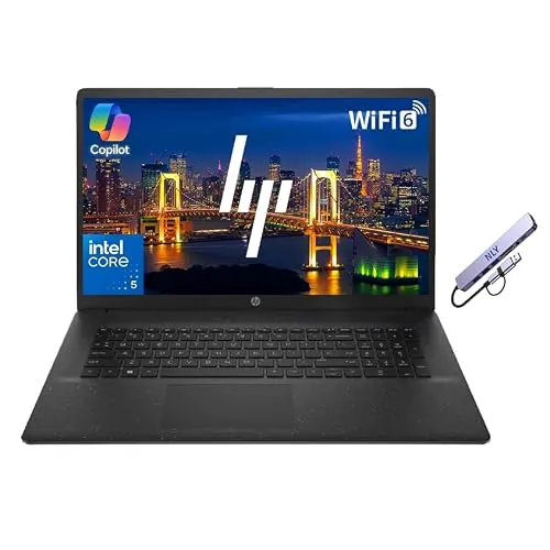 HP 17.3" Business Laptop Computer with AI Copilot, 10-Core Intel Core 5-120U Processor