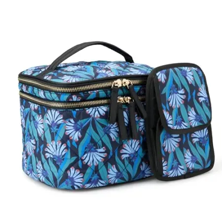 Amazon Essentials Women's Quilted Makeup Bag w/ Brush Storage