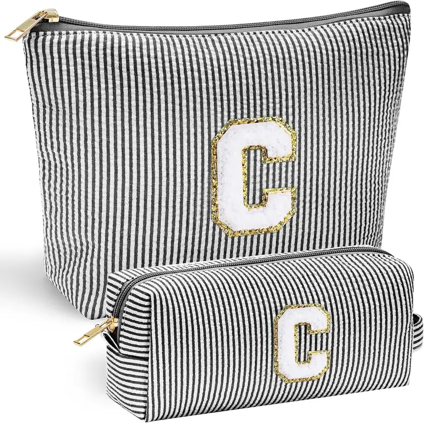 Personalized Initial Makeup Bag Set