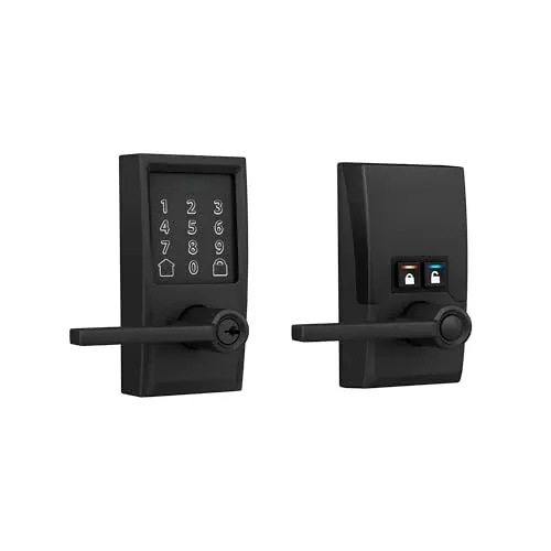 Schlage Encode Smart WiFi Lock Lever Handle Century Trim Matte Black