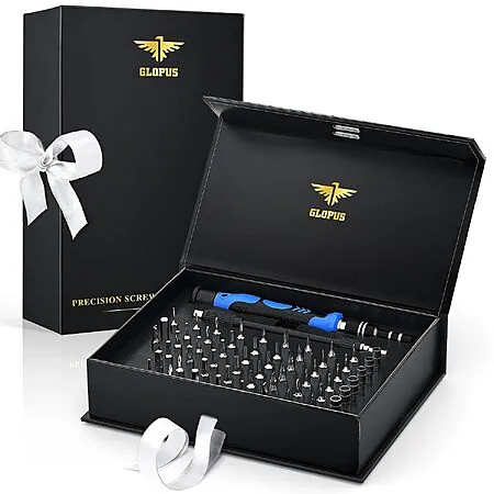 60-Pc GLOPUS Precision Screwdriver Repair Kit with 57 Bits & Magnetic Storage Box