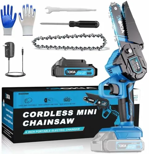 Mini Chainsaw, 20V Cordless 4 Inch 1.5Ah Battery