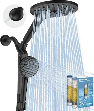 8" MakeFit Dual Filtered Rain Shower Head Combo
