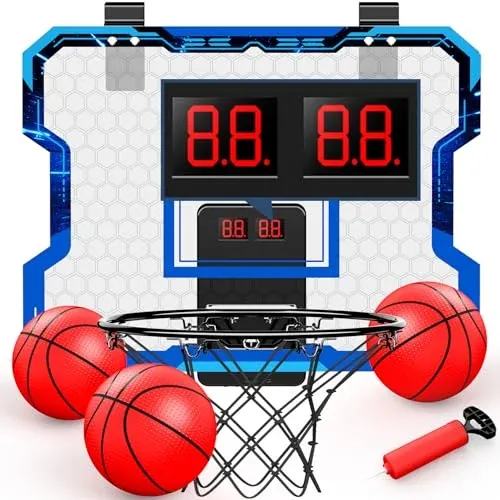 Indoor Basketball Hoop with Electronic Scoreboard
