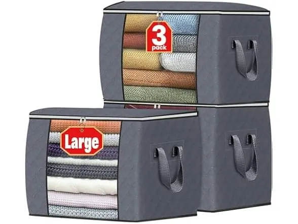 Fab Totes 90L Foldable Storage Tote 3-Pack