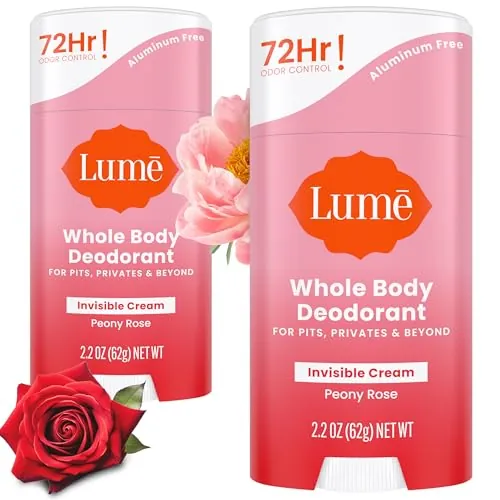 Lume Deodorant Cream Stick - 2.2 oz, 2 pk (Peony Rose)