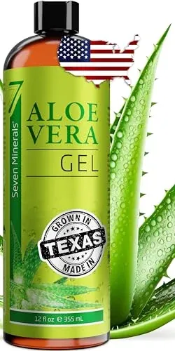 Seven Minerals Aloe Vera Gel with Freshly Cut Pure Organic Aloe