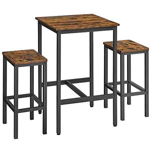VASAGLE Bar Table and Chairs Set for 2