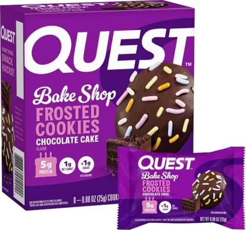 Quest Nutrition Frosted Protein Cookies 8-Count 0.88-Oz (Chocolate Cake)