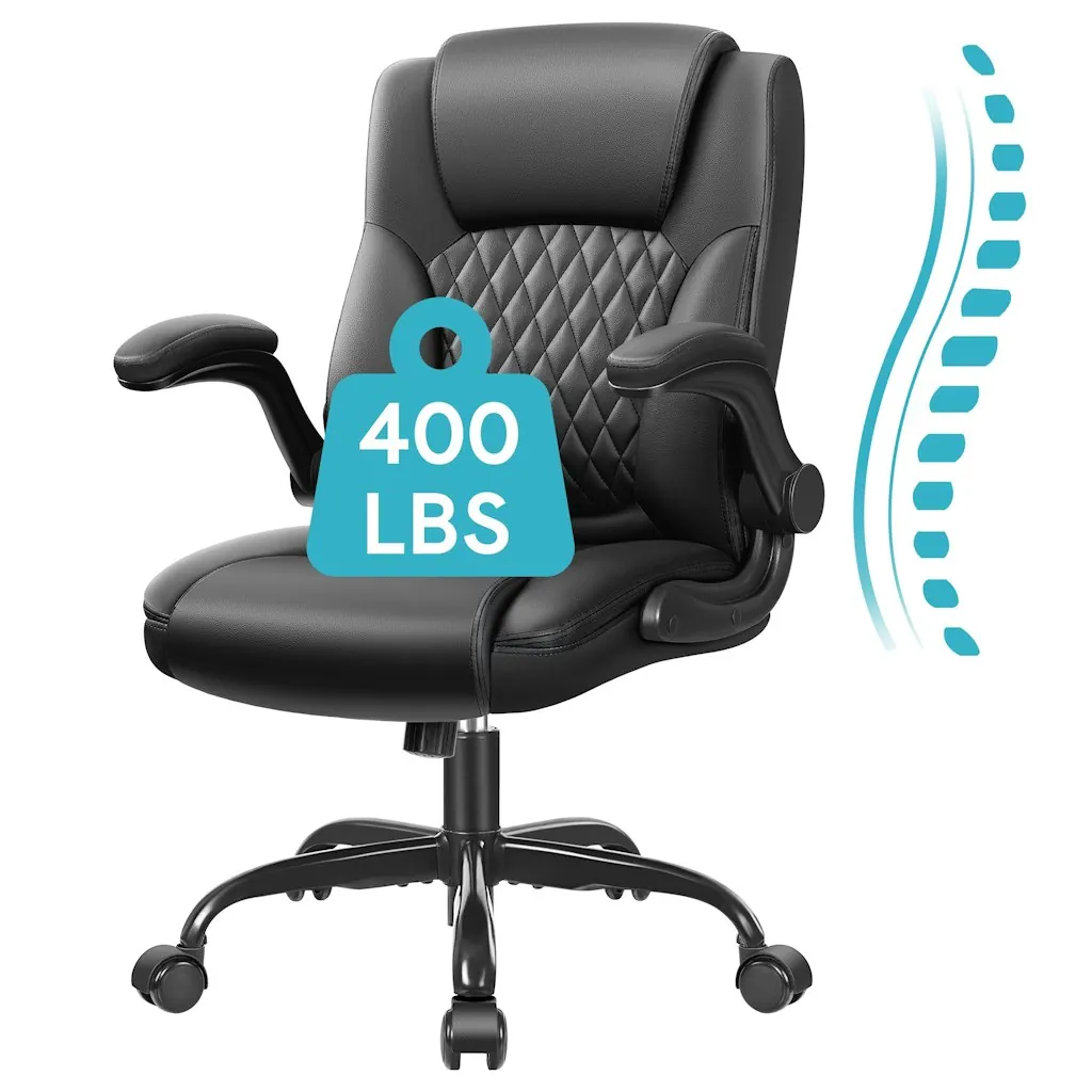 Leather Big and Tall 400-lbs. Capacity Ergonomic Office Chair