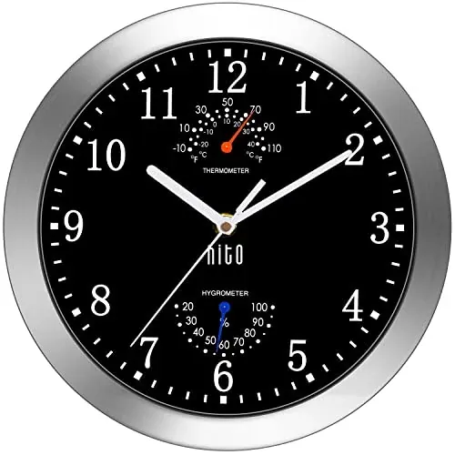 HITO 10 Inch Silent Wall Clock
