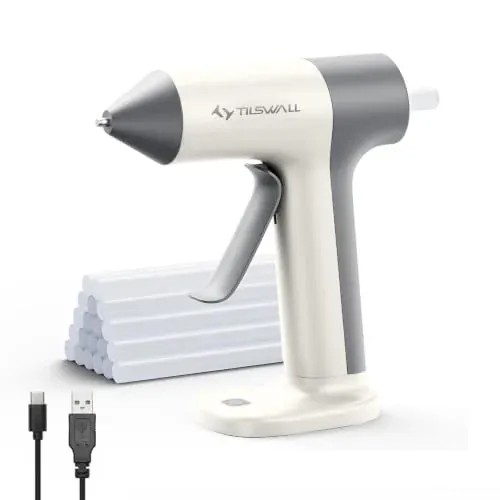 Tilswall W106 Cordless Hot Glue Gun, 30s Fast Preheating