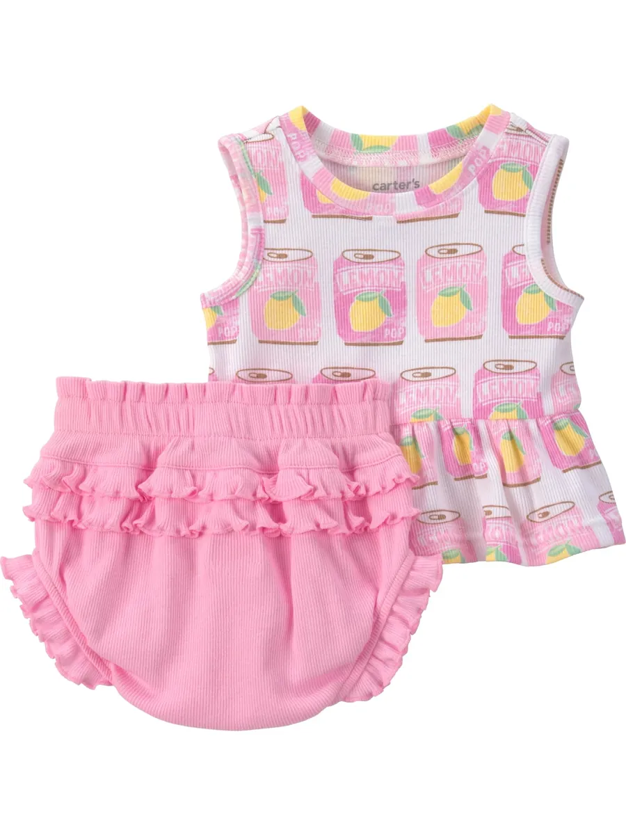 Carter's Child of Mine Baby Girl Summer Outfits 2-Piece