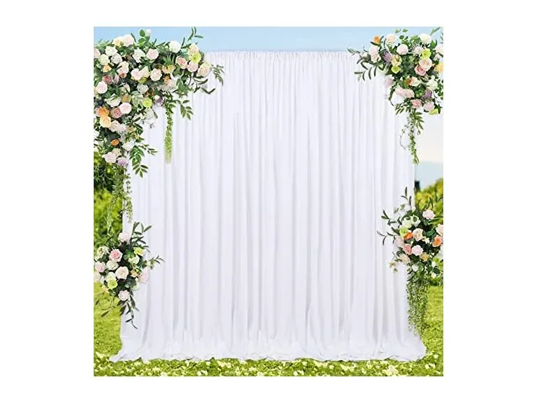B-Cool White Backdrop Curtains 5ft x 8ft 2-Pack