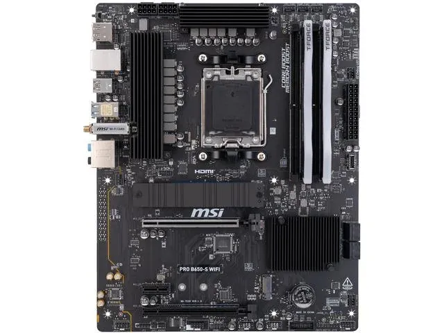 MSI PRO B650-S WiFi AM5 ATX Motherboard with Pre-Installed Team Group 16GB (2x8GB) DDR5-6000 and Team Group MP44L 500GB NVMe M.2 SSD