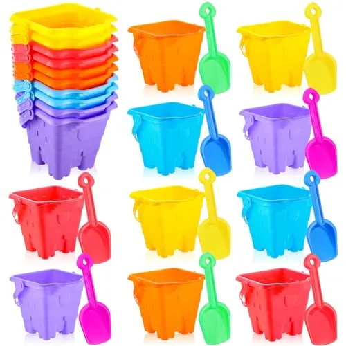 Leitee 20-Piece Beach Buckets and Sand Shovels Set