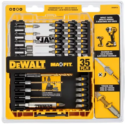 DeWalt Max Fit Assorted Screwdriving Bit Set S2 Tool Steel 35 pc