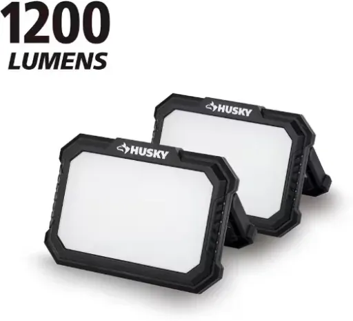 Husky 1200-Lumen Rechargeable LED Magnetic Utility Light 2-Pack
