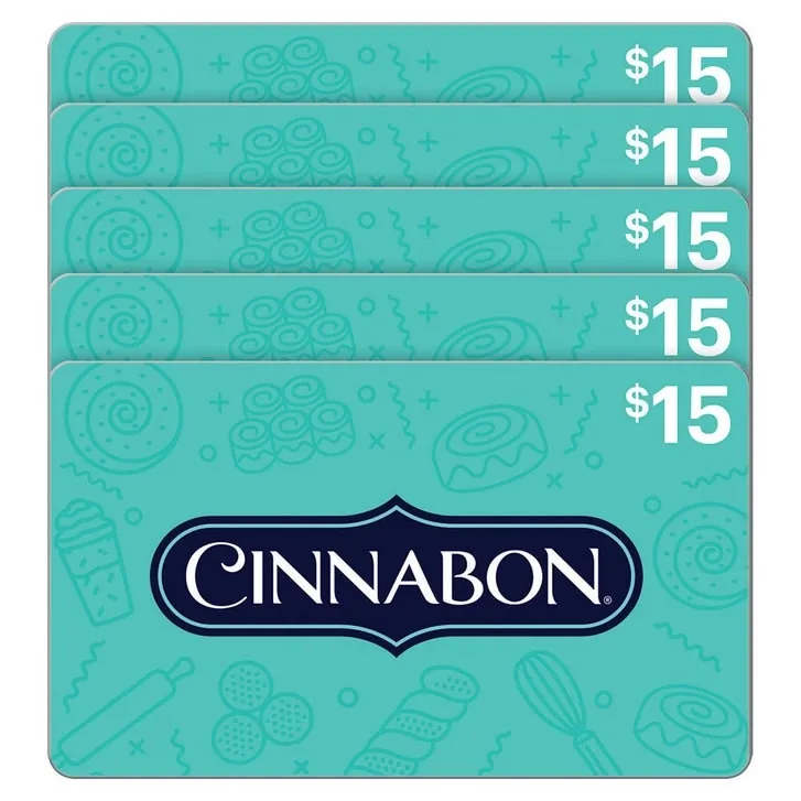Five $15 Cinnabon Gift Cards ($75 Value)