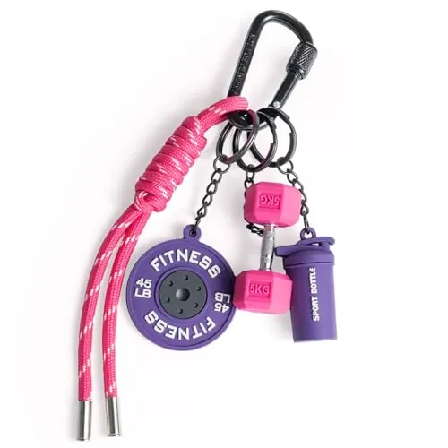 Dumbbell & Weights Keychain,