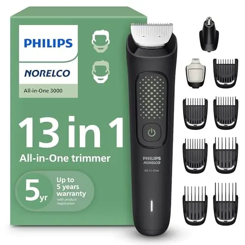 Philips Norelco All-in-One 3000 13-in-1 Face & Hair Trimmer with Steel Blades