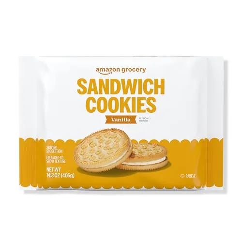 Amazon Grocery Vanilla Sandwich Cookies 14.3oz