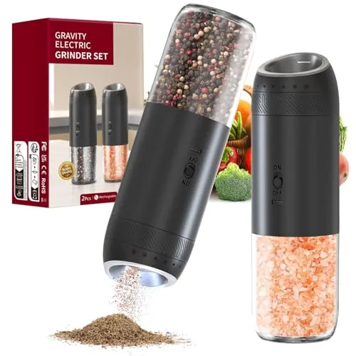 Jasee Gravity Electric Salt & Pepper Grinders 2-Pack