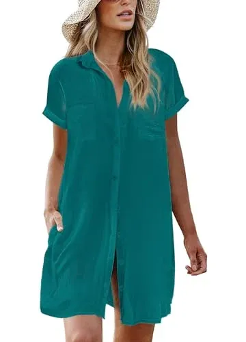AI'MAGE Bikini Swimsuit Coverup Button Up Shirt