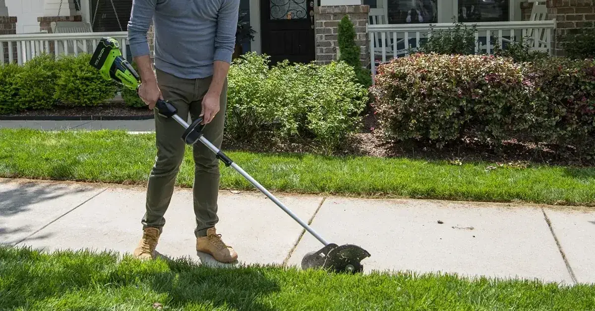 Greenworks 40V 8-inch Cordless Electric Lawn Edger with a 4.0Ah battery