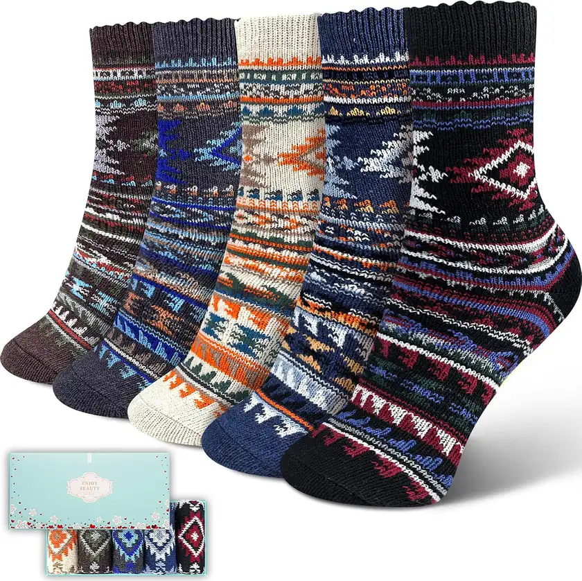 ICEIVY Women’s Wool-Blend Socks 5-Pack