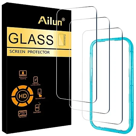 3-Pk Ailun iPhone 18 Pro/18 Pro Max/Duo Tempered Glass Screen & Lens Protectors