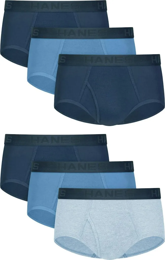 Hanes Men's Moisture-Wicking Tagless Briefs 6-Pack