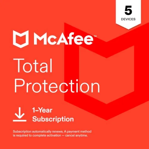 McAfee Total Protection 2027 Antivirus Software for 5 Devices