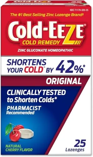 Cold-EEZE Original Natural Cherry Zinc Lozenges 25 Count 3-Pack