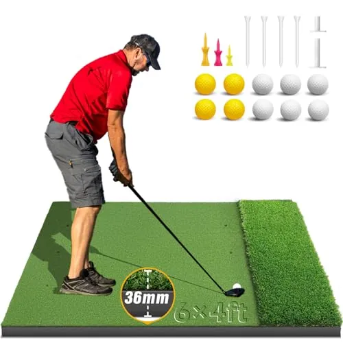 Golf Mat 36mm, 5x4ft/6x4ft Dual-Turf