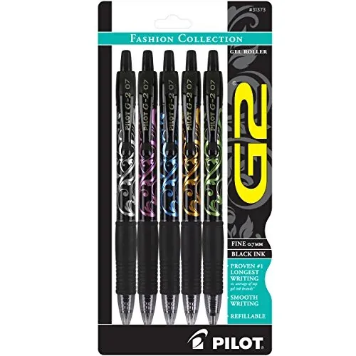 Pilot G2 Black Ink 0.7 5-Pack Gel Pens