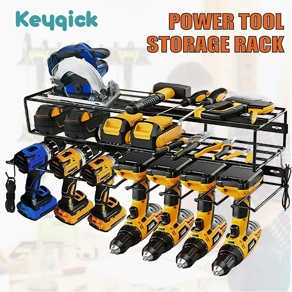 Double-Layer Wall-Mounted Power Tool Storage Rack