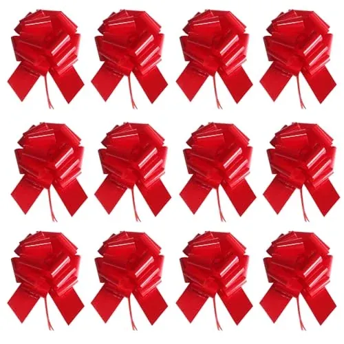 12-Pack Large 6" Red Gift Bows