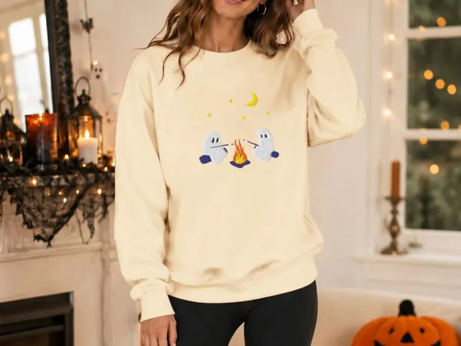 Women’s Embroidered Halloween Sweatshirt