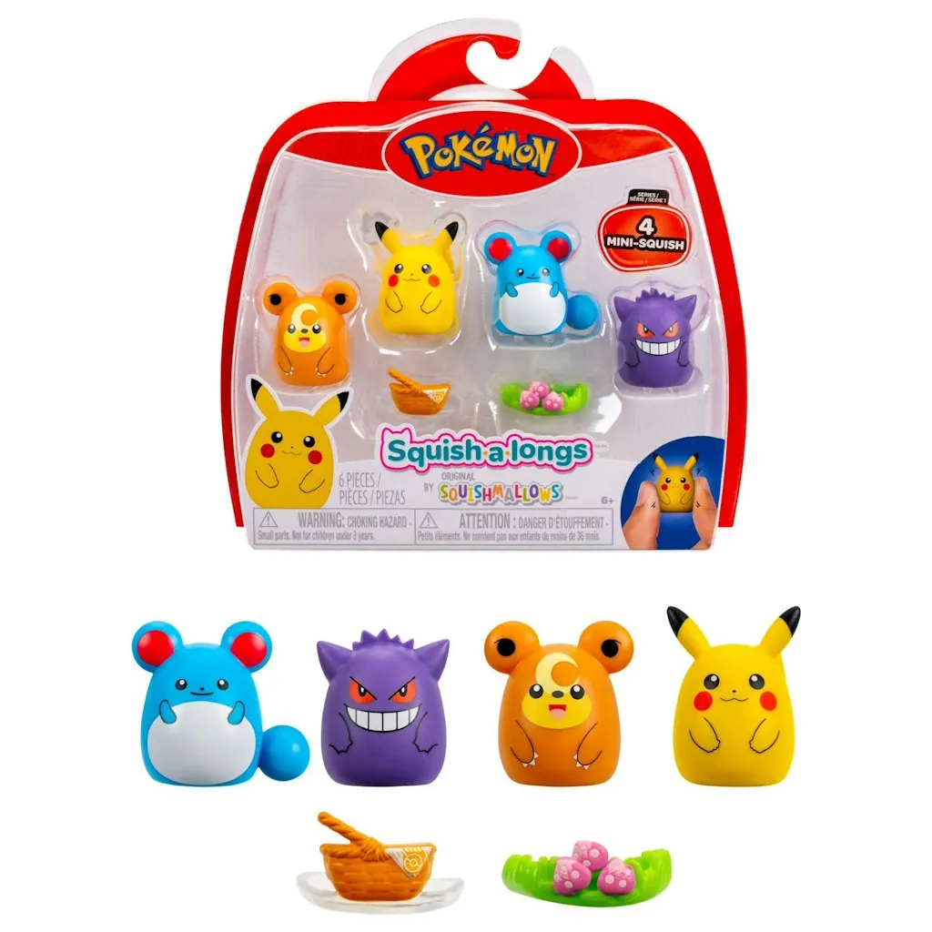 Squishmallows Squish-a-Longs Pokémon Mini-Squish 4-Pack