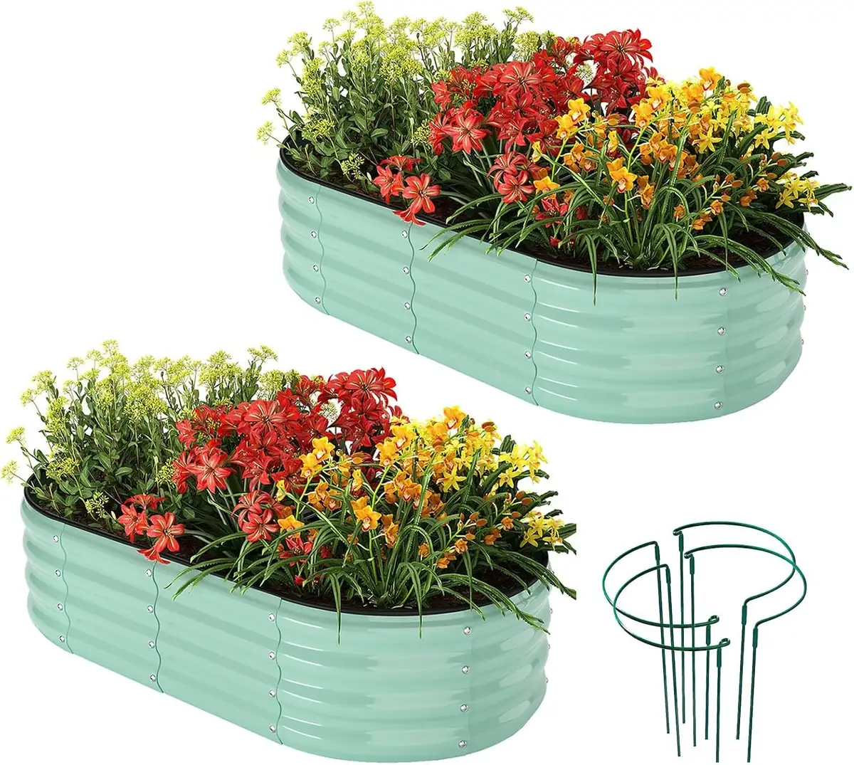 Galvanized Metal Planter Raised Gardening Bed Kit