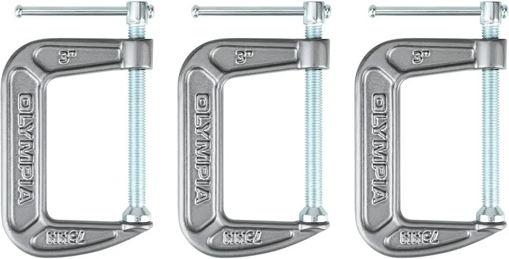 Olympia Tools Cast Iron 3" C-Clamps 3-Pack