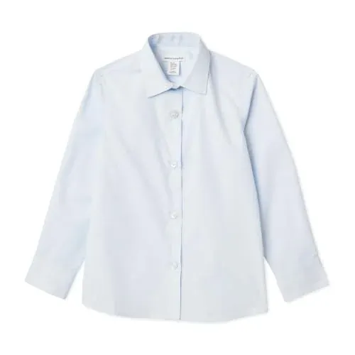 Amazon Essentials Girls' Regular Fit Easy Iron Long Sleeve School Shirts